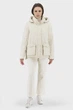 Жіноча стьобана куртка casual з капюшоном для осені та весни Snow Owl (молочний, S), 31257, 26149 - изображение 1