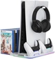 Підставка для PS5 Canyon CS-51 RGB Slim/DE з охолодженням і зарядкою для геймпадів White (CND-CSPS5W-1) - зображення 4