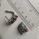 Срібні сережки з натуральним сапфіром 4.05ct, смарагдом рубіном (2182412) - зображення 4