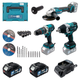 Набор аккумуляторных инструментов PROFI-TEC Combo Set 3/4 POWERLine DTW800BL DHP485BL PGA202BL с АКБ 2шт-20V 4.0Ач+ЗП - изображение 1