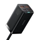 Мережевий зарядний пристрій Baseus GaN3 Pro 100 Вт PD+QC 2 × USB Type-C + 2 × USB-A чорний - зображення 5