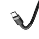 Кабель Baseus Cafule PD2.0 60W flash charging USB Type-C-Type-C (20V 3A)1M Grey+Black (CATKLF-GG1) - зображення 3