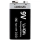 Аккумулятор BauTech перезаряжаемый 9V Крона Li-Ion 1100 мАч с Type-C Чёрный (1015-935-00) - изображение 14