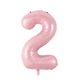 Фольгована кулька Цифра 2, ніжно рожева (baby pink), 76 см - зображення 1