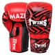 Перчатки боксерские кожаные Twins Maze 5067 на липучке размер 12 унций Red-Black - изображение 1