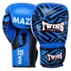 Рукавички шкіряні боксерські Twins Maze 5067 на липучці розмір 14 унцій Blue-Black - зображення 1