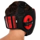 Шлем боксерский кожаный с полной защитой Zelart Fight Gear 3870 размер L Black-Red - изображение 10