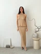 Юбка длинная осенняя женская ARTKNIT Loren 39586 S Бежевая (4823093471085) - изображение 3