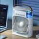 Вентилятор-увлажнитель воздуха с разноцветной LED подсветкой RGB на USB белый - изображение 3
