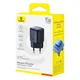Зарядний блок живлення Type-C Baseus PicoGo GaN 45 W 20 V 3 A чорний - зображення 3