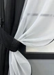 Кухонные шторы VR-Textil № 017к комбинированные с подвязками черный с белым 265х170 см (52-1166) - изображение 3