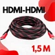 Усиленный кабель HDMI папа-папа аудио видео шнур адаптер переходник в обмотке, 1,5м - изображение 1