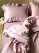 Комплект постільної білизни Cozy з рюшами рожевий Односпальний 140*200 см, простирадло 130*240 без резинки - изображение 1
