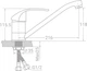 Смеситель s04 Ø40 для кухни Tau SD-1B243C гусак прямой 250 мм на гайке с керамическим картриджем однорычажный Хром (33-102-9804110) - изображение 3