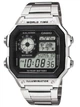 Спортивные мужские часы Casio электронные с браслетом из нержавеющей стали кварцевые Серебристые (33-102-Ae-1200Whd-1Avef) - изображение 1