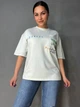 Футболка жіноча Pepper&mint BX24-19 оверсайз з кишенею та вишивкою M світло сіра - зображення 1