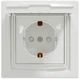 Розетка с крышкой из заземл, шторки, IP44 Asfora Schneider Electric белая EPH3100321 - изображение 1