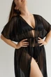Накидка пляжная халат парео плюс сайз 3XL-4XL Черная - изображение 2