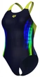 Купальник закрытый Arena BREATH SWIMSUIT V BACK LB черный, желтый, зеленый, синий Женщины 36 008330-760 - изображение 3