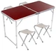 Стол раскладной с 4 стульями Folding Table 120х60х55 60 70 см 3 режима высоты - изображение 2