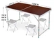 Стол раскладной с 4 стульями Folding Table 120х60х55 60 70 см 3 режима высоты - изображение 3