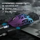 Игровая Мышка ATTACK SHARK R2 Purple МАГНИЕВЫЙ Корпус Беспроводная Трехрежимная 2.4G/Bluetooth/Кабель, 8000Hz, PAW3950MAX, 42000 DPI, 45 грамм Ультралегкая - изображение 4