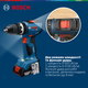 Акумуляторний безщітковий ударний дриль-шурупокрут Bosch GSB 18V-65 + 2 x акумуляторні батареї GBA 18V 2.0 Ah + Зарядний пристрій GAL 18V-20 Professional + L-Case (06019N3100) - зображення 6