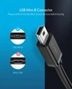 Переходник Ugreen US249 Mini USB 5Pin Male to USB 2.0 Female OTG 10 см Black (UGR-10383) - изображение 3