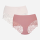 Zestaw damskich majtek typu figi 2 szt Esotiq Pansy 42446-K002 XL Różowy/Kremowy (5903972534816) - obraz 1