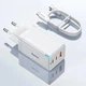 Сетевое зарядное устройство Baseus 65W GaN5 Pro быстрая зарядка для ноутбука Quick Charge 4.0|Power Delivery 3.0 три порта 2Type-C+USB-A + Кабель Type-C to Type-C 100W CCGP120202 White - изображение 14