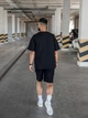 Спортивный костюм мужской oversize летний с футболкой черный комплект шорты и футболка оверсайз с принтом Lite M - изображение 3