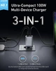 Зарядное устройство Anker Prime Gan Charger 100W 3 Ports Silver - изображение 5