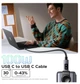 Кабель для зарядки UGREEN Uno USB-C to USB-C Cable 100W Fast Charging 2m - Black - зображення 2