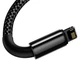 Кабель Baseus Tungsten Gold Fast Charging Data Cable USB to Lightning 2.4A 1m Black (CALWJ-01) - изображение 4