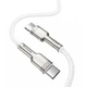 Кабель Baseus Cafule Series Metal Data Cable Type-C to Type-C 100W 1m White (CATJK-C02) - изображение 3