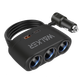 Розгалужувач автомобільного прикурювача 3в1 WALKER WSC-21 80W / USB_2.1A / Type-C_2.1A black - изображение 1