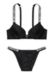 Купальник Victoria's Secret Bombshell push-up Shine Strap Black з подвійним push up 32B/Xs бікіні - зображення 1