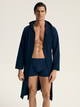 Халат чоловічий бавовняний з капюшоном Esotiq Homme Stellar 44051-59X L Темно-синій (5903972605745) - зображення 4