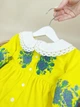 Платье-вышиванка для девочки Family Tradition велюр с вышивкой 68 см жёлтое Голубые маки на желтом - изображение 7
