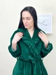 Халат жіночий Family Tradition велюр з воланами 46 темно-зелений Смарагд - зображення 2