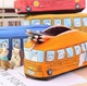 Тканевый детский пенал на молнии для ручек и карандашей Orange Bus стильный органайзер косметичка в форме автобуса для кистей / косметики / канцелярских принадлежностей, оранжевый (105405949) - изображение 3