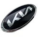Емблема LinkNexGen Kia New Type (Чорна + Хромовий обід) 170х84 мм (скотч + 3 ніжки) 863201W250 - зображення 1