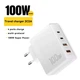 Зарядний пристрій Essager 100W GaN PPS PD+QC4.0 Multi USB 4-ports (2USB + 2 Type-C) для ноутбука планшета смартфона та ін. ( white ) - зображення 1