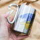 Термокружка 400 мл 100х80 мм з карабіном та кольоровим термодруком Прапор України Сталевий карабін (86201) - зображення 5