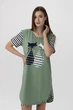 Женская ночная рубашка хлопок батальная большие размеры Nicoletta 84121k 2XL Темно-зеленый - изображение 1