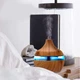 Ультразвуковий зволожувач повітря аромадифузор з RGB підсвіткою та нічником USB арома зволожувач для дому офісу дитячої кімнати humidifier з ароматизацією автоматичним вимкненням LED підсвіткою та холодною парою 200 мл бежевий - изображение 4