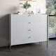 Комод с 4 ящиками LION Wood с золотыми ножками 100х90х45 см Бетон style (LION-042959) - изображение 1