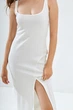 Сукня максі з рубчика з розрізом Wear me M Молочний (14_24_5375) - изображение 2