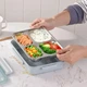 Ланч бокс на 4 отделения Maxtop MA-2000 с подогревом из нержавеющей стали и пластика ложка и палочки в комплекте 30,5х24,5х7 см Голубой (127-14-16162) - изображение 8
