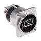Роз'єм Neutrik NAUSB-W USB тип A–B панельний гніздо D-фланець 8 контактів прохідне гніздо A / гніздо B металевий корпус нікель заземлення на корпусі - зображення 2